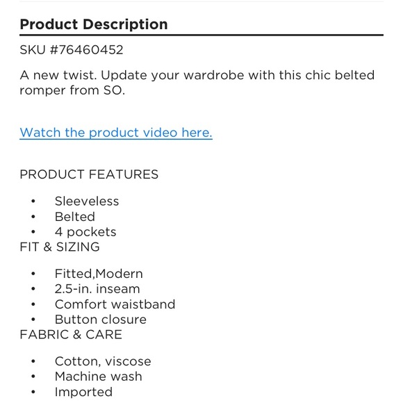 SO Sleeveless Belted Romper - Picture 8 of 12